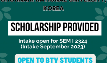 International Mobility to Faculty of Civil Engineering Technology in Chonnam National University, Korea. Intake open for SEM I 23/24 (intake September 2023)